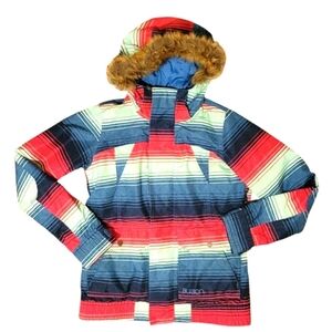 Burton Dry Ride Cassidy Snowboard Ski Jacket Waterproof Insulated Faux Fur Hood
